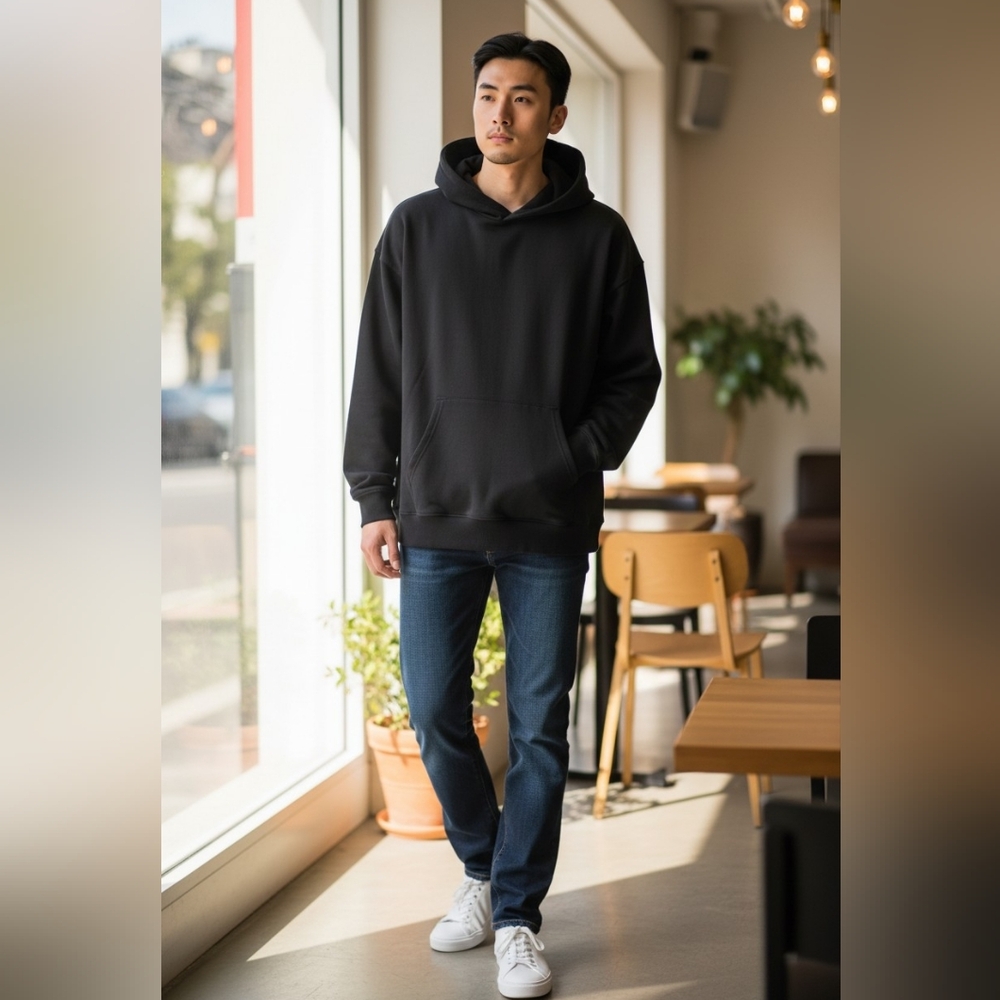 Black Gymshark Men’s‎ Hoodie - size large